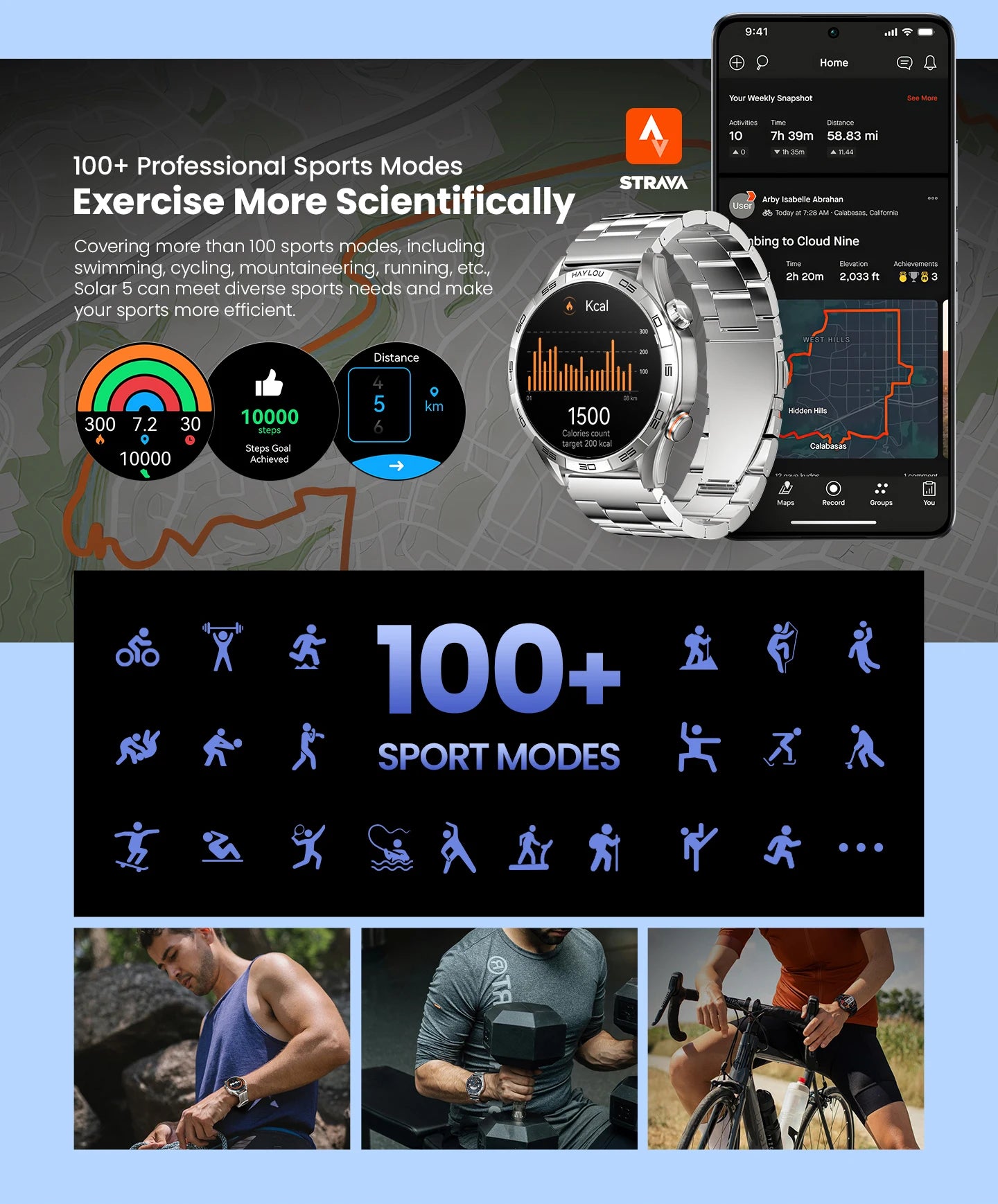 Solar 5 Voice Calling Smartwatch 1.58'' AMOLED Display 60Hz Smart Watch