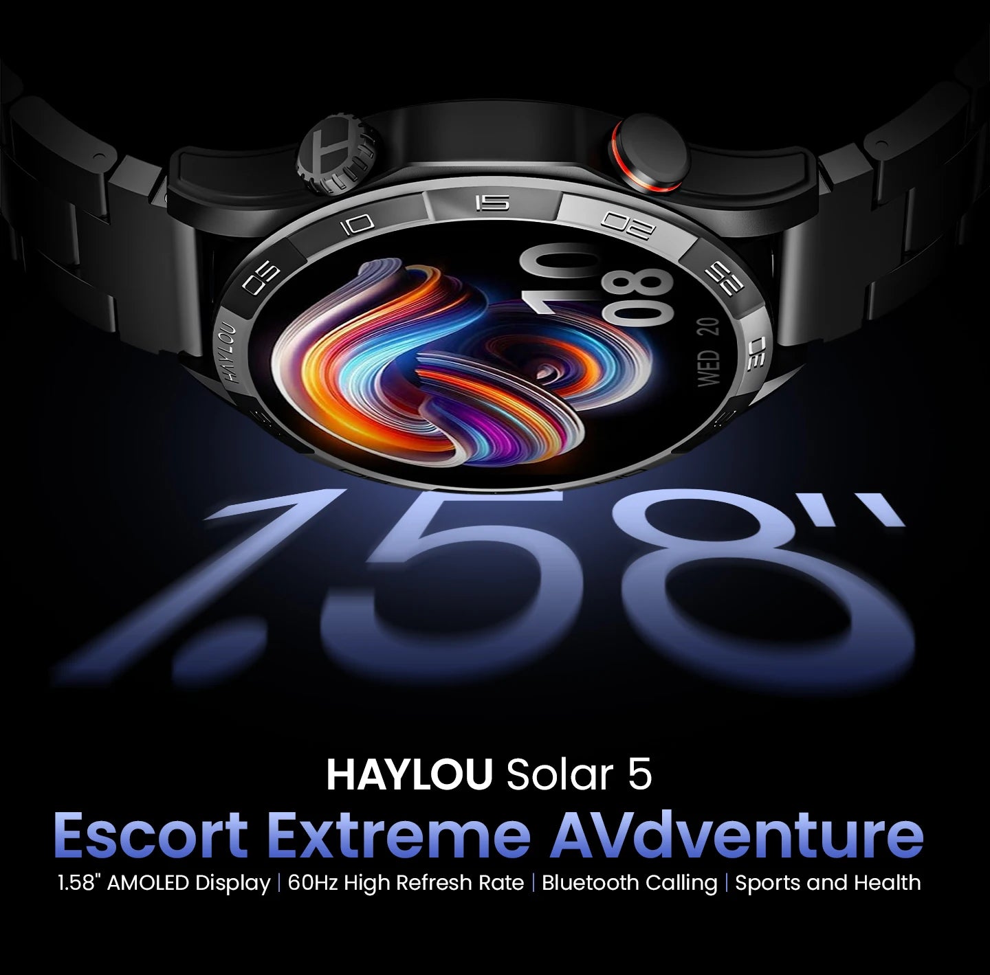 Solar 5 Voice Calling Smartwatch 1.58'' AMOLED Display 60Hz Smart Watch