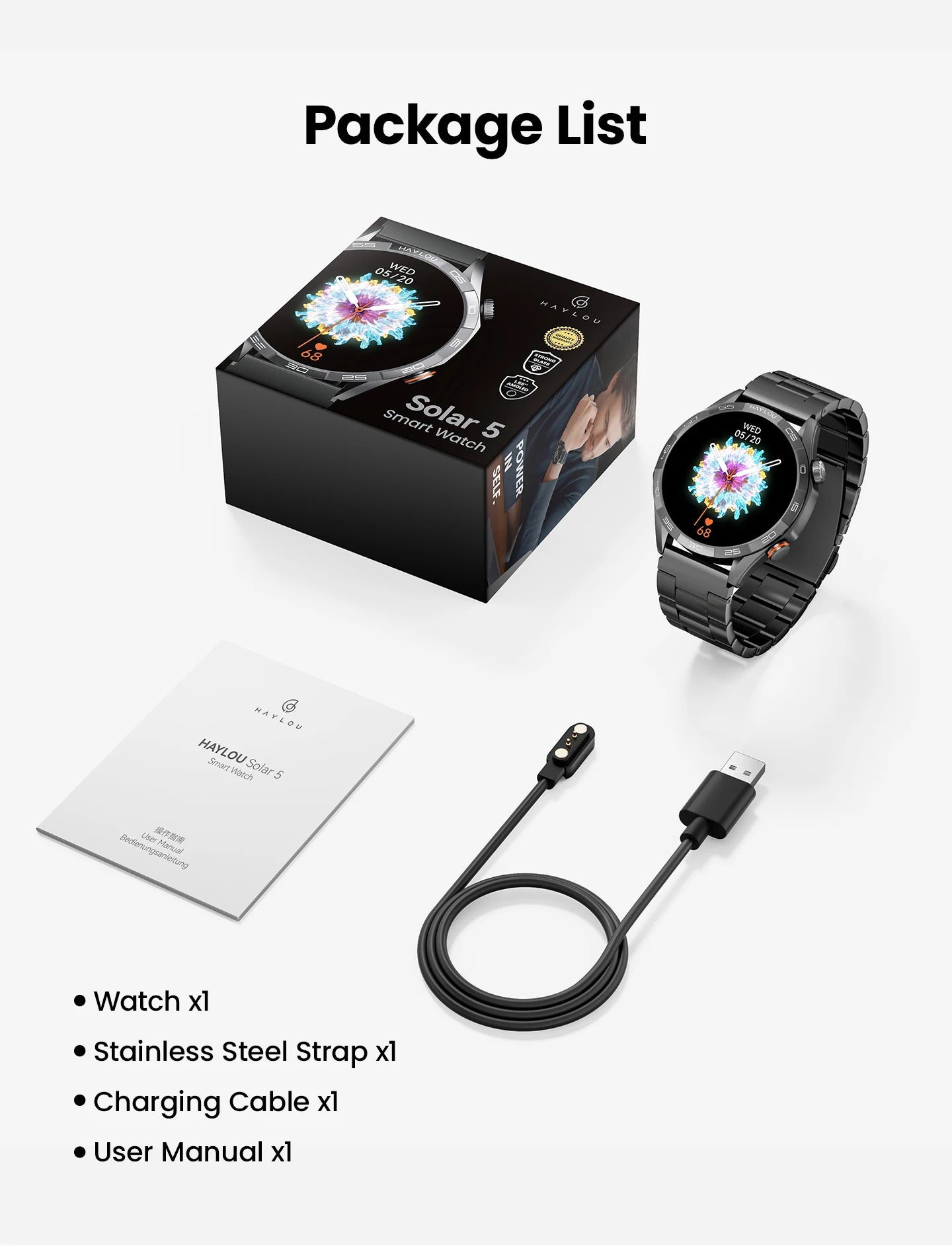Solar 5 Voice Calling Smartwatch 1.58'' AMOLED Display 60Hz Smart Watch